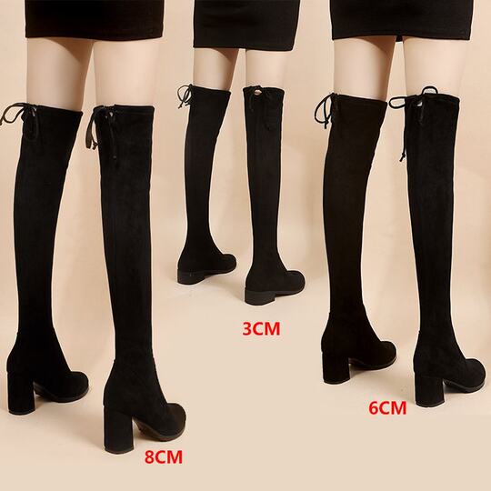 Autumn 2023 New Arrival Long Boots Women's Stretch Over-the-Knee Long Boots Thick Heel Slimming High Boots Women's High Heel Boots