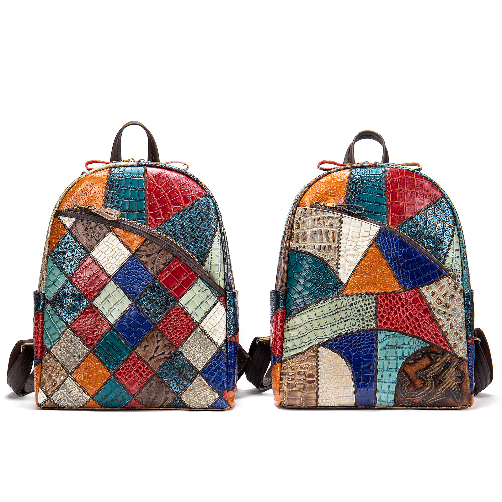 2022 nueva mochila de las mujeres primera capa de piel de vaca mochila retro hecha a mano de cuero de gran capacidad mochila para mujeres