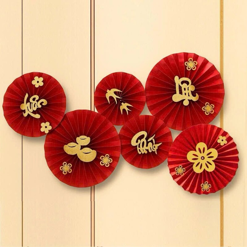 2026 Year of the Horse Paper Fan Flower New Year Spring Festival Housewarming Paper Flower Fan Wedding Supplies National Day New Year Wedding Room Decoration 2026 Year of the Horse Paper Fan Flower New Year Spring Festival Housewarming Paper Flower Fan Wedding Supplies National Day New Year Wedding Room Decoration