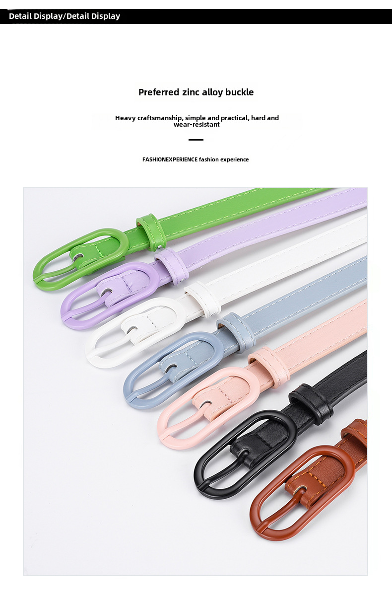 Macaron Color Matching UP Pin Buckle Belt Women's Dress All-match Decorative Belt Cross-border High-end Sense New Belt_viptrois.com