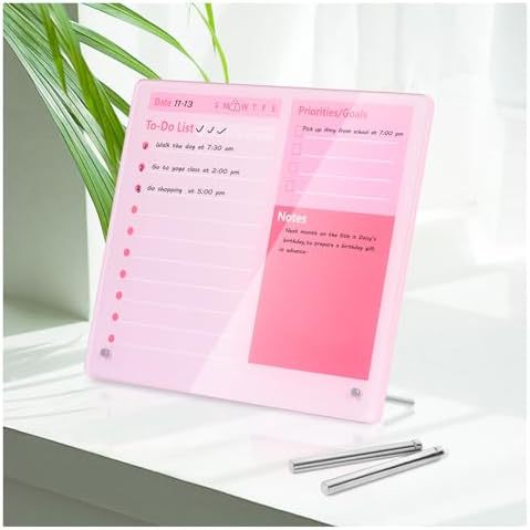 Tablero de escritorio acrílico grueso para hacer tablero de plan, 30 cm x 25 cm, tablero blanco de escritorio
