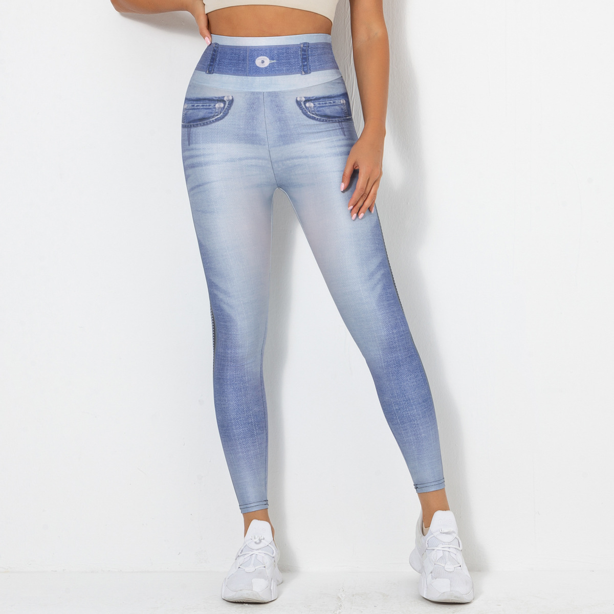 Casual Sport Style Printing Spandex Polyester Active Bottoms Leggings display Modeuse 82