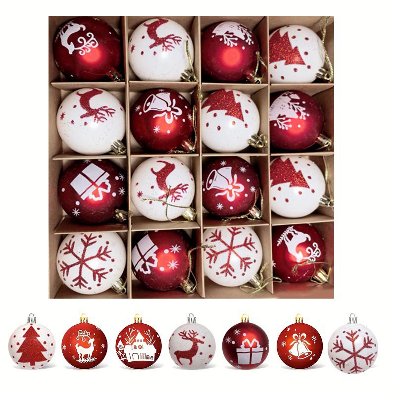 Decoraciones navideñas 16 paquetes pintados a mano bolas navideñas árbol de Navidad decoraciones navideñas