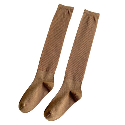 Spring and Summer Subtle Striped Knee-High Socks for Women Pure Cotton JK Thin Drawstring Cotton Ankle Socks Sexy Bunchy Long Socks Trendy