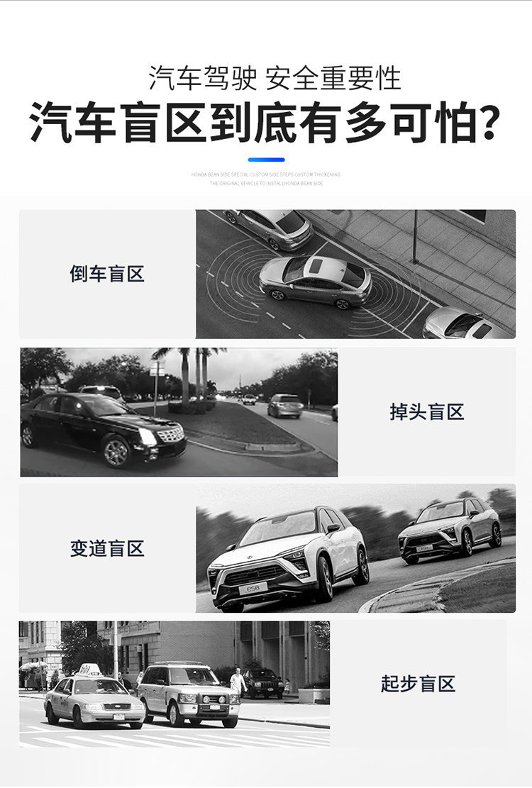 Car Front and Rear Wheel Blind Spot Mirror, Wide-Angle Mirror, 360-Degree Auxiliary Reflective Blind Spot Rearview Mirror, Blind Spot Reversing Auxiliary Mirror