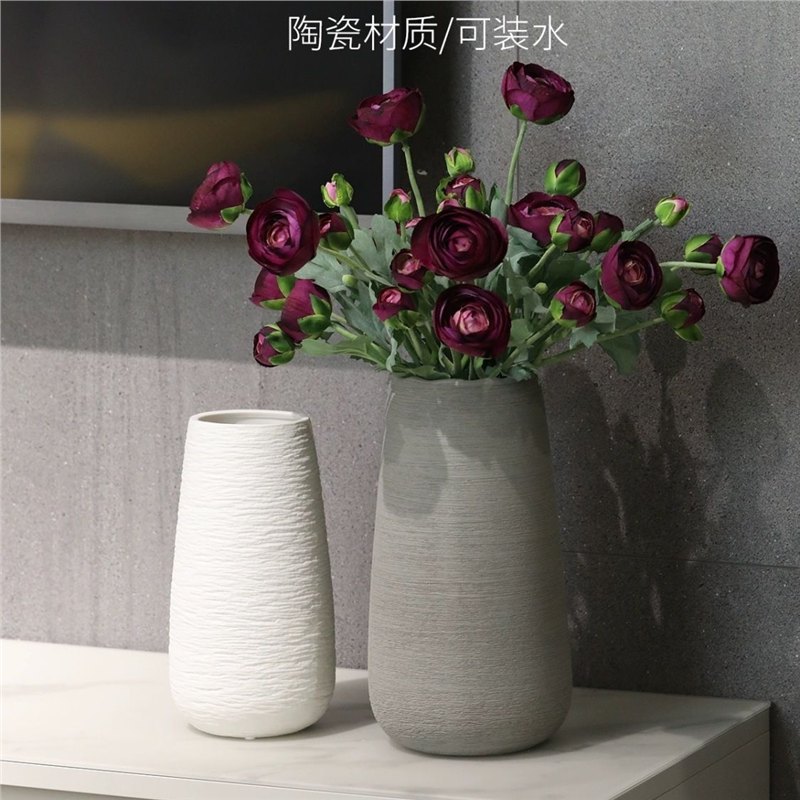 Flores secas modernas vasijas de cerámica nórdica hidropónica decoración de encimera de televisión decoración creativa para el hogar