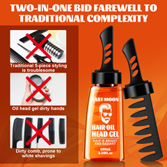 East Moon Men's Hair Wax Hair Comb Retro Oily Back Hair Comb Styling and Moisturizing Long-lasting Hair