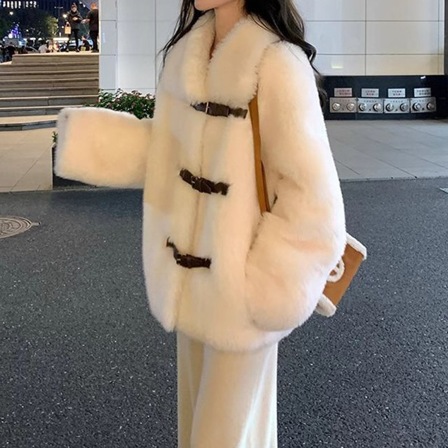 大衣皮毛一体羊剪绒羊羔毛宽松韩版加厚皮草外套女国内一二线品牌