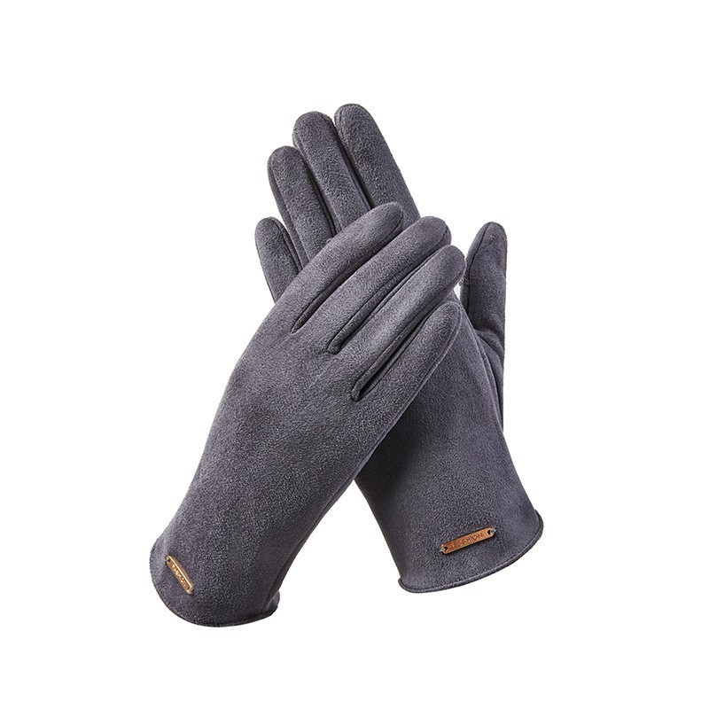 Guantes térmicos de gamuza para hombres y mujeres guantes de lana al aire libre a prueba de frío otoño e invierno guantes de pantalla táctil