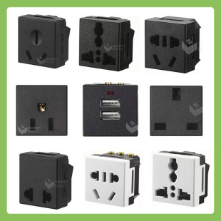 36*36mm card socket series AC national standard American standard Australian standard British standard USB multi-function module power socket
