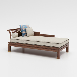 New Chinese-style Imperial Concubine Sofa Recliner Ebony Couch Solid Wood Single Walnut Beauty Couch Couch Home