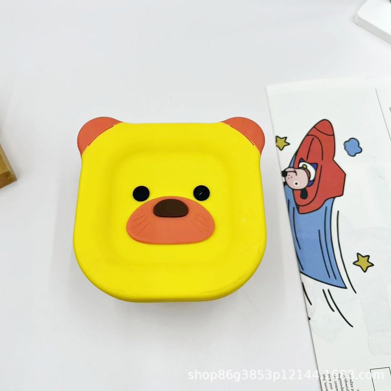 Cubierta de silicona de oso 240ml de alta borosilicona, caja de preservación de alimentos suplementarios, cubierta para bebés, caja de almuerzo, sellado fresco