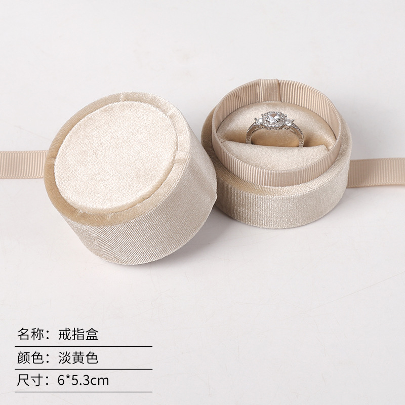 Caja de embalaje de joyas de anillo de terciopelo en forma de corazón redondo caja de joyas de terciopelo coreano caja de joyas de terciopelo Tiandi cubierta caja de joyas de cinta image 11