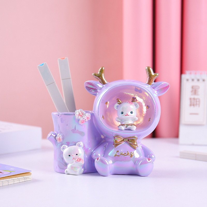 Regalo navideño nuevo estilo de fantasía sirena de concha luz de portalápices niña ins decoración de la habitación decoración venta directa de fábrica