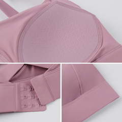 Women's Shockproof High-Intensity Running Speed Dry One-Piece Sports Bra with Fixed Cup, Seamless Clip-Fastening Fitness Bra