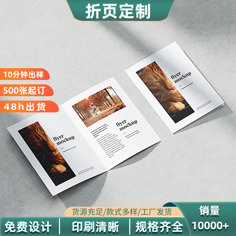 说明书折页印刷双胶纸产品手册黑白彩色风琴折企业宣传海报