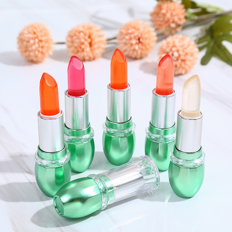 Primer amante transfronterizo aloe barra de labios cambio de color bálsamo labial hidratante e hidratante lápiz labial de una sola pieza