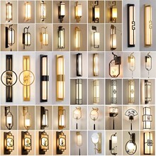 新中式壁灯客厅背景墙灯现代简约卧室床头灯复古餐厅楼梯过道led