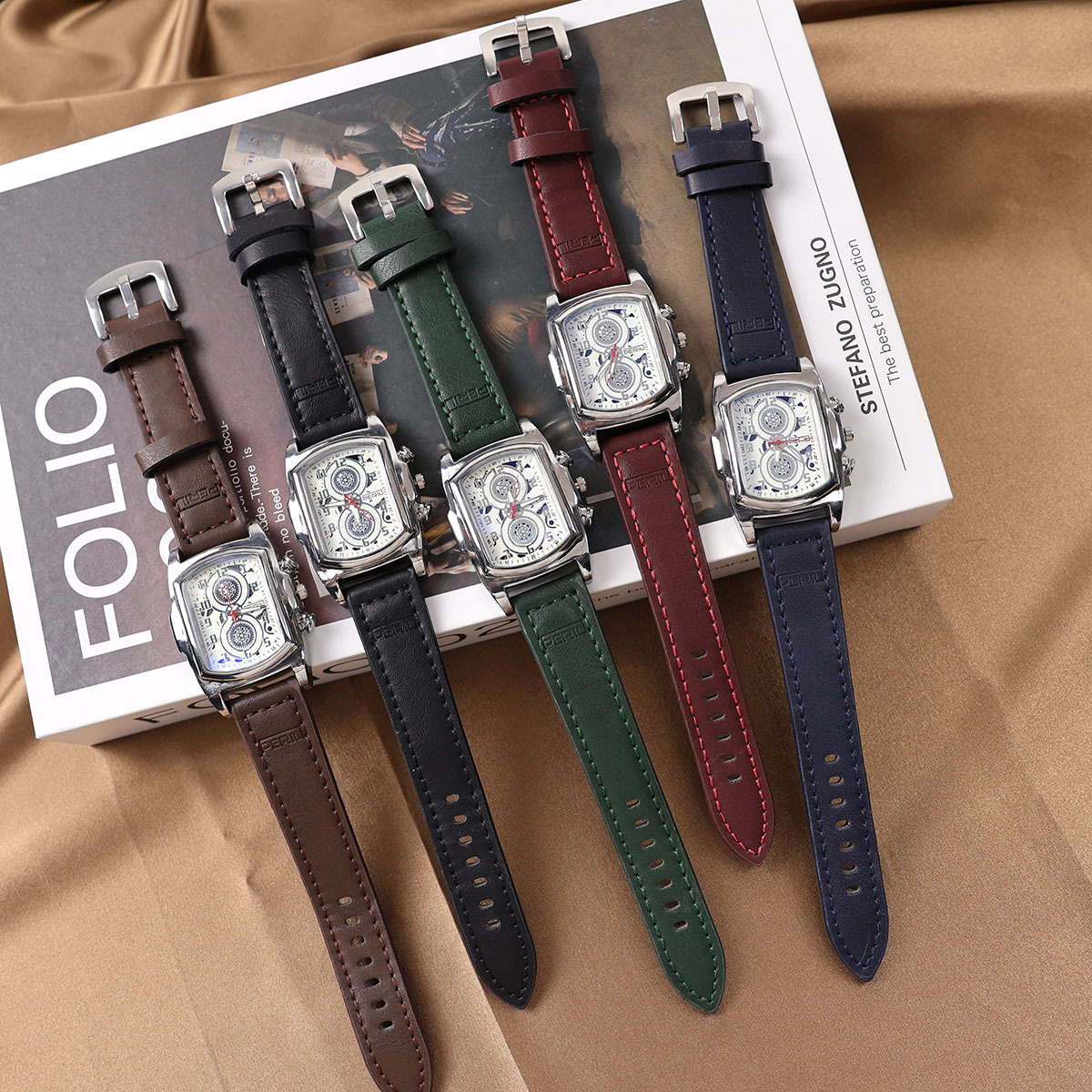 New European and American Style Men's Fashion Casual Belt Quartz Watch Retro Trendy Men's and Women's Couple Watches Wholesale