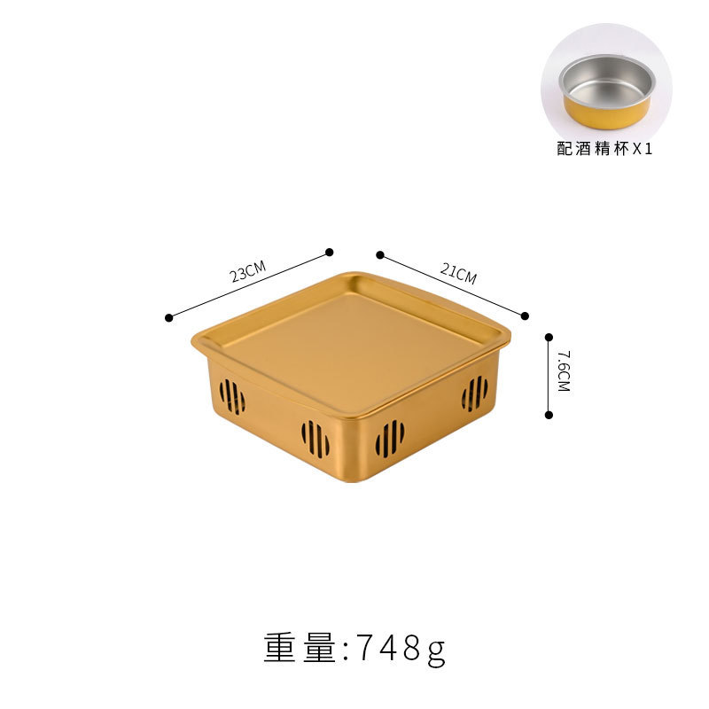 商用アルコールキャンドル加熱炉レストランバーベキュー保温炉創意長方形ステンレス韓国式焼肉炉|undefined