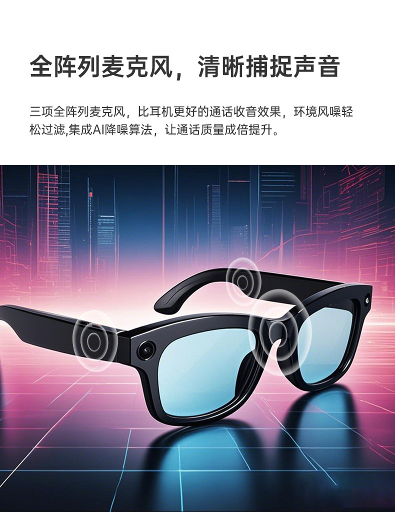 The new smart AI shooting glasses, polarizing filter, Bluetooth APP, music player, camera and video recording with 5 million pixels undefined