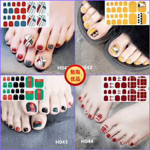 Little red book with toenail stickers 3D imitation diamond nail patch waterproof lasting white foot nail stickers wholesale