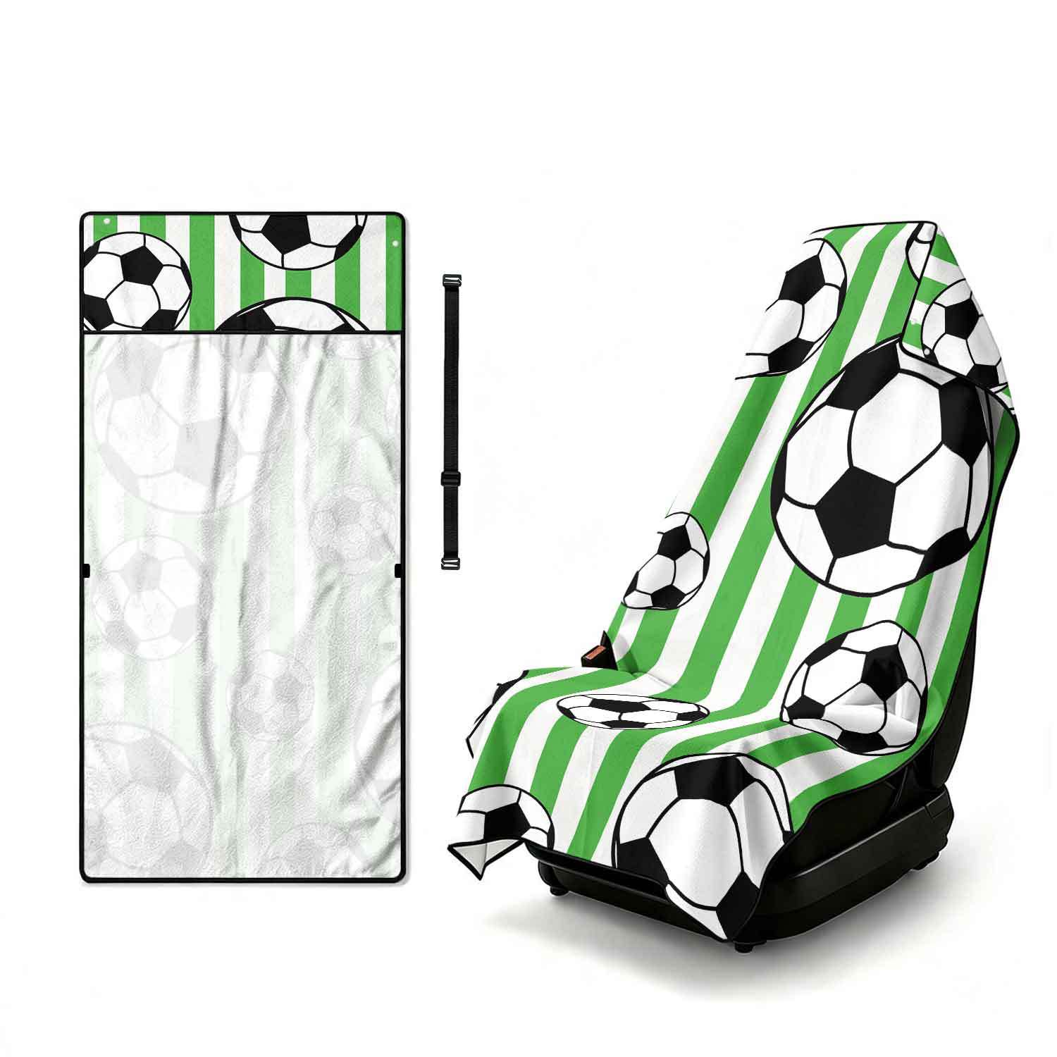 Printed bath towel and car seat cover 2-in-1, ultra-fine fiber outdoor beach and car dual-use universal seat cushion