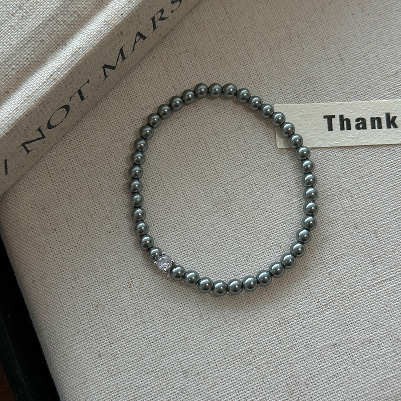 Pulsera de perlas de circón Pulsera de temperamento simple y elegante francesa Moda de lujo ligero Retro de alta gama Joyas al por mayor para mujer