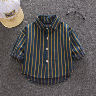 [32000 people praise] baby shirt boy children 1-3 years old 2 striped shirt children's shirt children's long sleeve 2