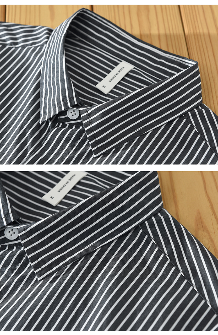 2117 camicia a maniche lunghe a righe verticali da uomo # 039; camicia casual marea Giacca giapponese a maniche lunghe allentata una generazione._voghion.com