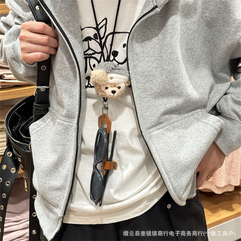 ダッフィーシャーリーローズベアぬいぐるみメガネストラップ落下防止ポータブル落下防止サングラス収納ストラップ首チェーン|undefined