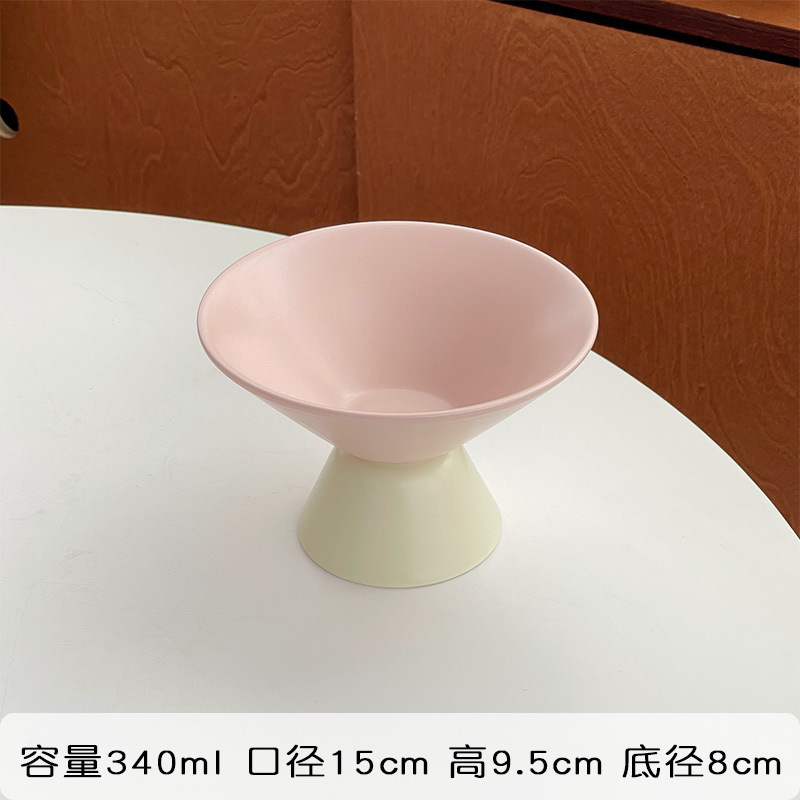 穆尼 ins风撞色高脚碗纯色冰淇淋雪糕碗家用甜品碗小吃碗早餐碗|undefined