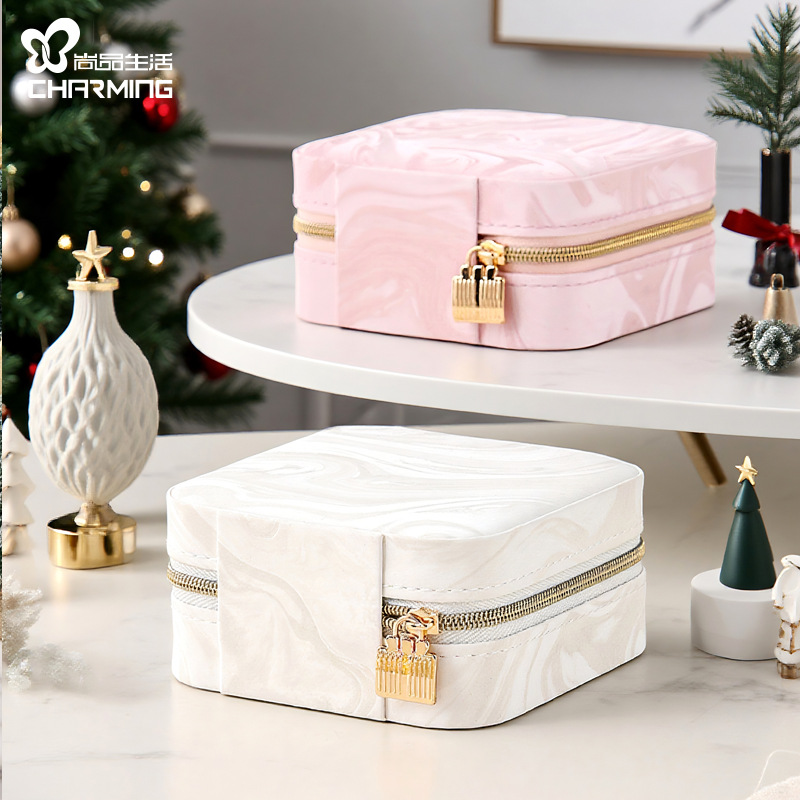 Jewelry Box, Exquisite High-End Portable Necklace and Ring Storage Box, Jewelry Box, Valentine's Day Christmas Gift