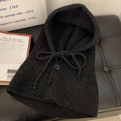 Corea del Sur pasamontañas sombrero de invierno de las mujeres sombrero cálido bufanda de punto integrado protección del oído sombrero de lana sombrero de punto