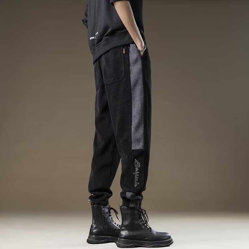 Pantalones casuales rectos pantalones casuales de todo fósforo hombres sueltos 2024 pantalones con corsés de hombre de moda pantalones de hombre de moda de Hong Kong