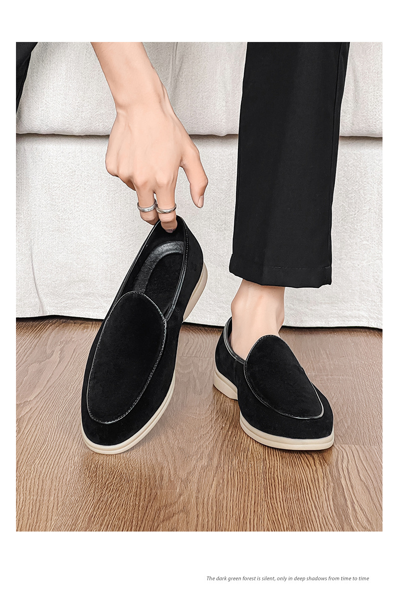 Men's Shoes Formal Shoes Spring New Loafers One Foot Stirrup Soybean Shoes_vogvips.com