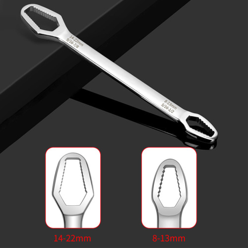Cross-border double-headed plum blossom wrench self-tightening adjustable glasses wrench wholesale 8-22 special-shaped multi-purpose wrench at both ends