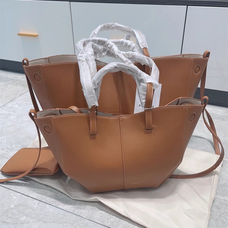 Bolso de cubo de cuero de vaca cyme bolso tote bolso de cercanías de gran capacidad
