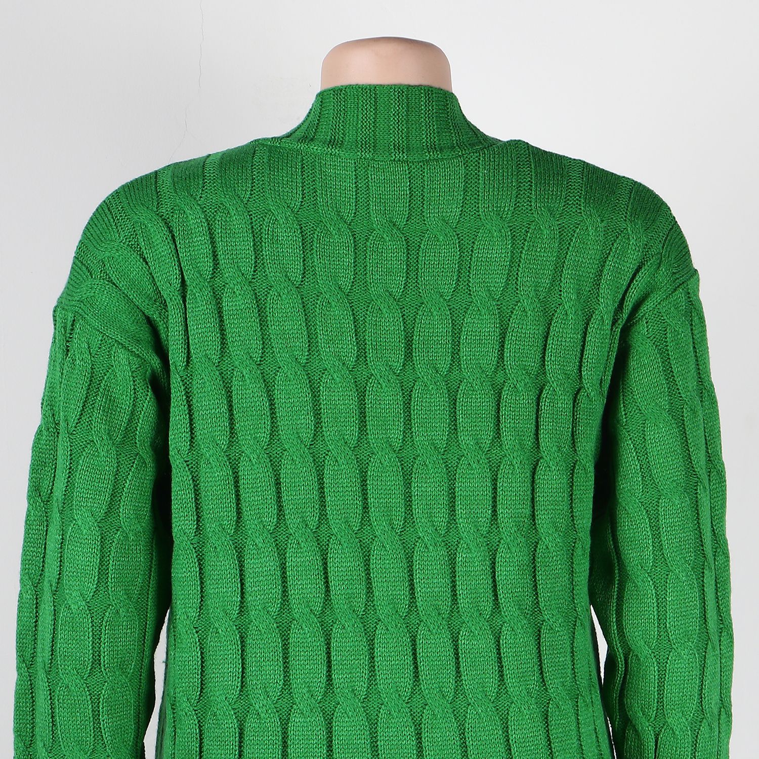 Damen Strickjacke Lang Aus Grobstrick In Unifarben Wintermantel_voghion.com