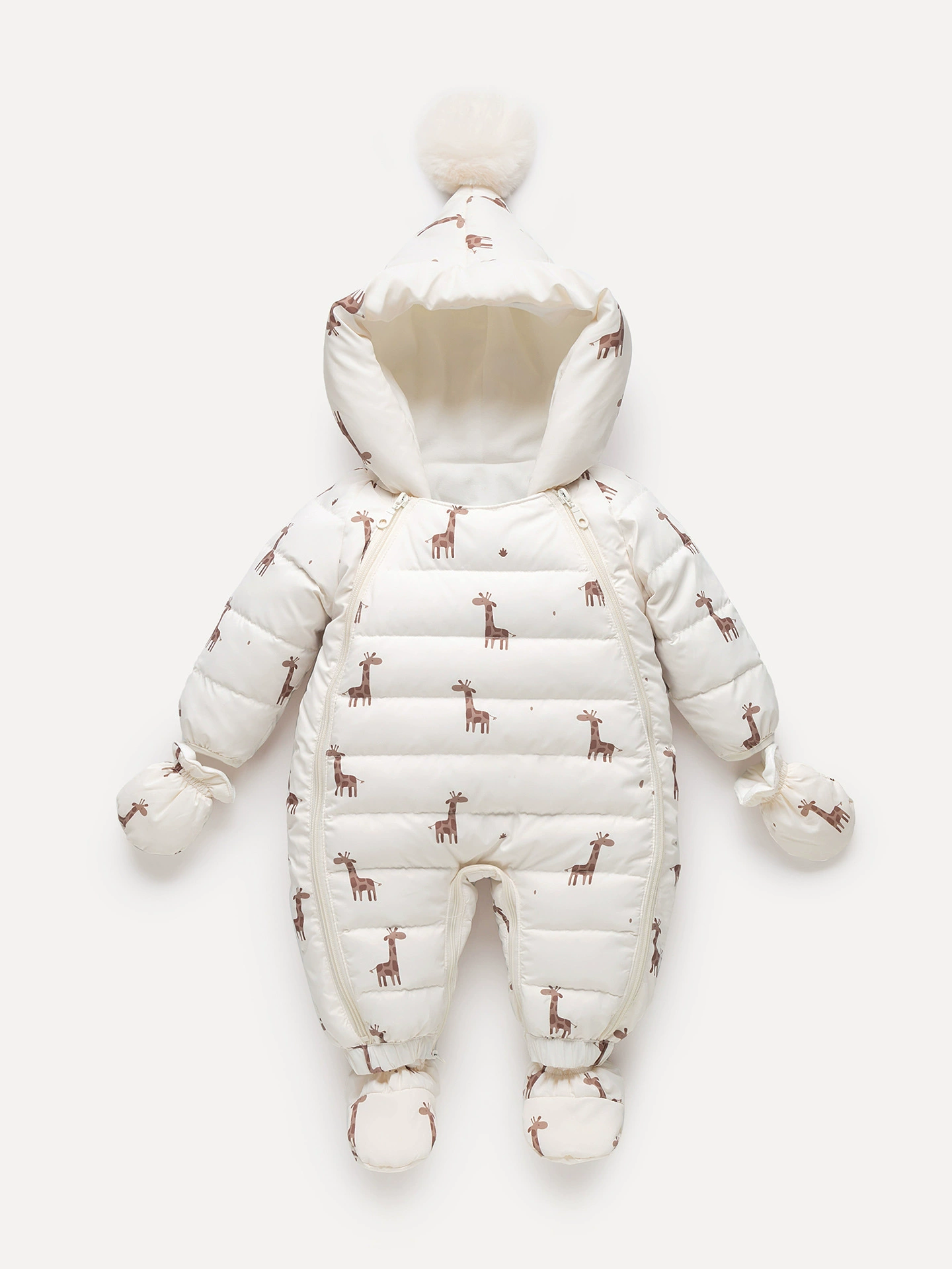  Children's down jacket for new born with hood, increased thickness
