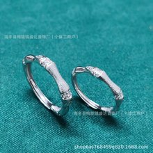 S925纯银竹报平安纯手工拉丝竹节戒指高级感百搭男女情侣对戒指环