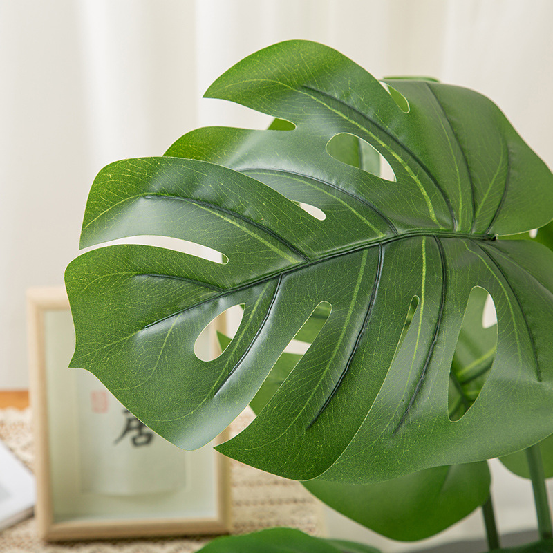 Simulación de estilo nórdico, plantas verdes, monstera, plantas en macetas, sala de estar grande, decoración de bonsai de interior, plantas de tortuga