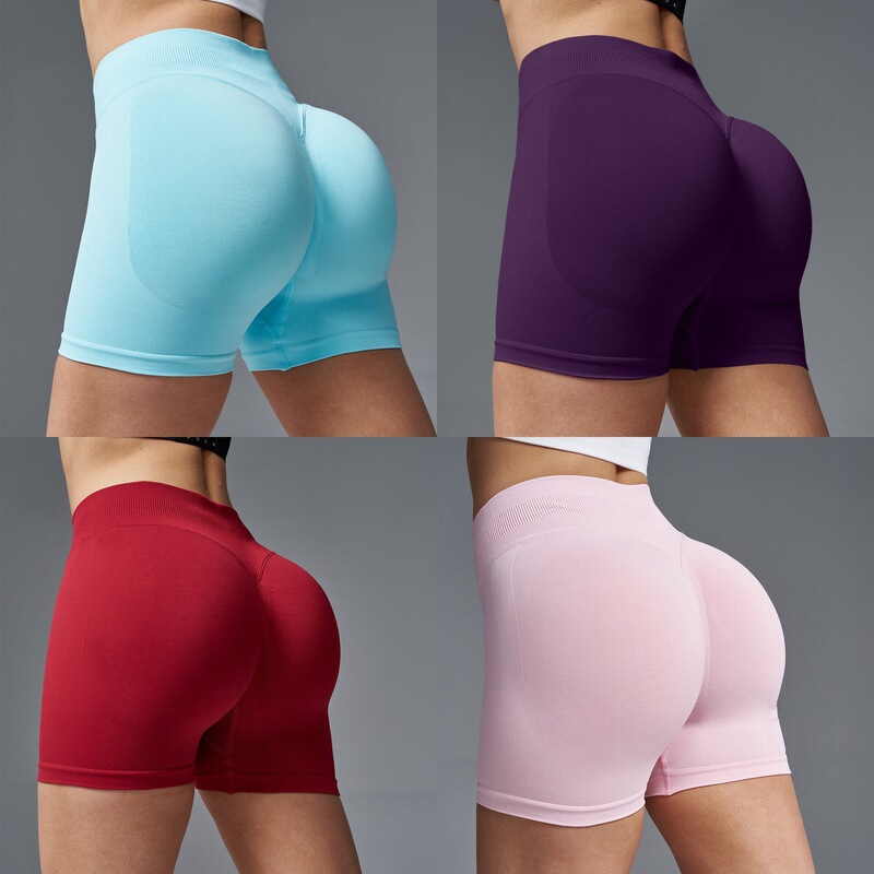 New Butt King】Seamless Three-Quarter Fitness Shorts for Women, High-Waisted Peach-Lifting Sports Shorts, Tight-Fitting Yoga Shorts