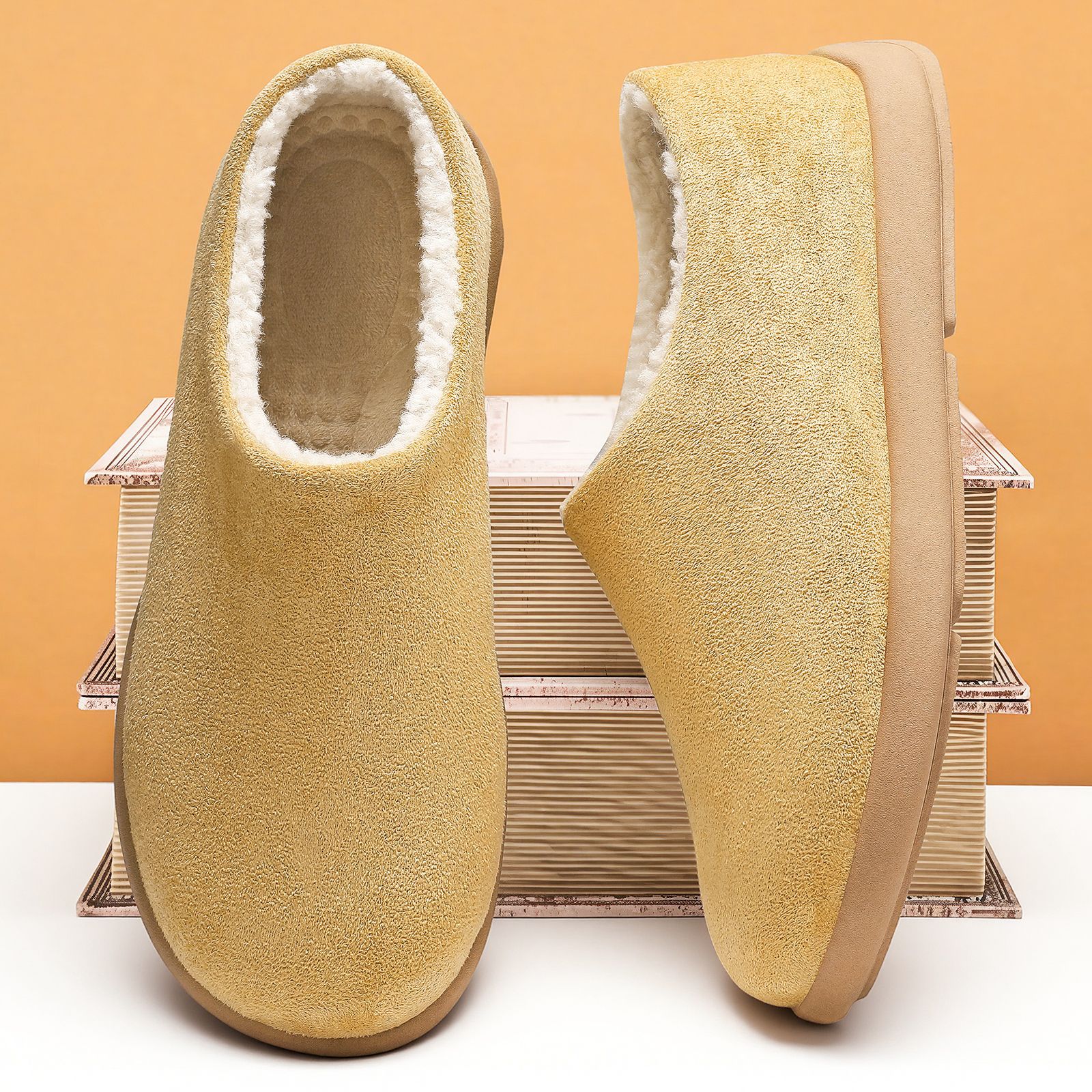 Zapatos de algodón otoño y invierno nuevos zapatos de borcado zapatos de hombre bolsas de cabeza Mueller zapatos de peluche pequeñas botas de nieve cálidas de patata
