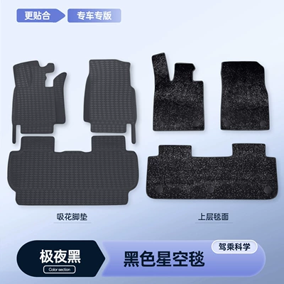 Modelə uyğun ayaqaltı – modification accessories, leather floor mats - 26-models-of-xiangjie-g9-five-seater-premium-selection-midnight-black-single-layer-foot-mat-black-starry-sky-blanket