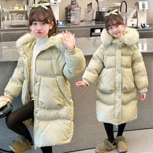 儿童秋冬季新款女童中长款棉服洋气棉衣加厚保暖外套大毛领棉袄