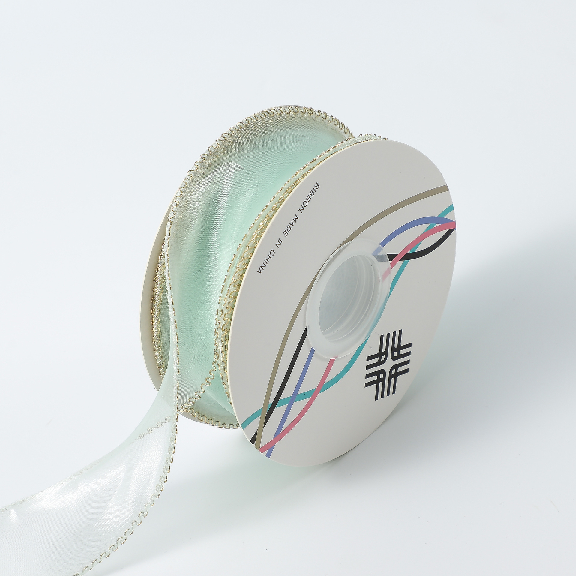 Venta al por mayor 4cm cinta borde dorado fishtail hilo flor cinta arco cinta decoración DIY tocado pastel de embalaje