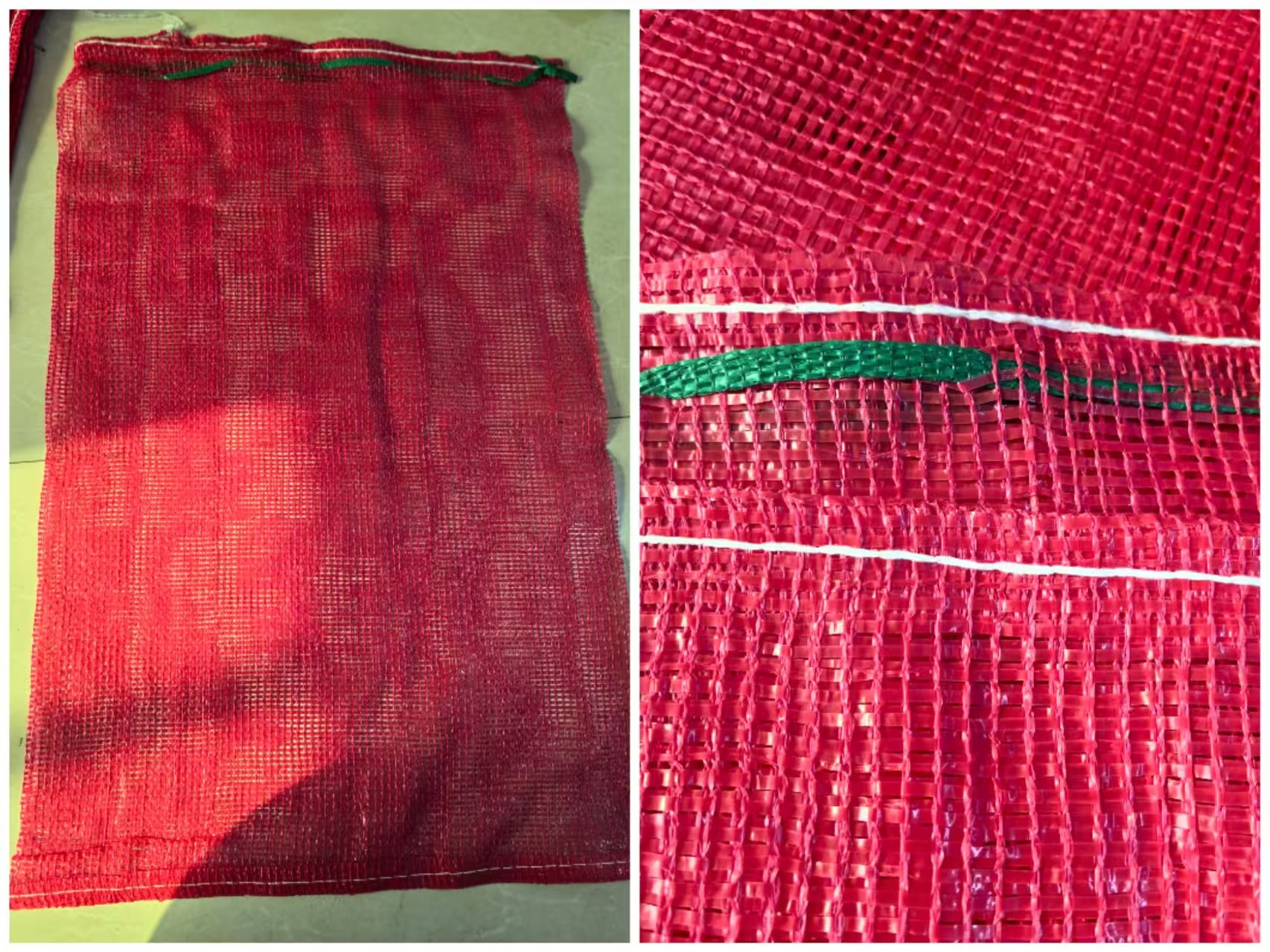 Bolsa de malla verde grande cifrado verduras frutas bolsas de malla abertura de paquete cifrado gran maíz bolsas de malla