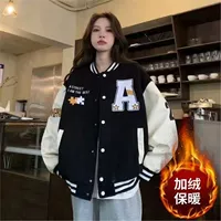 Американский приливный бейсбольный костюм ins уличный принт дикий пиджак для девочек осень и зима