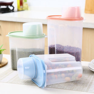Grain storage tank with measuring cup storage box food storage storage box dry goods sealed tank rice bucket